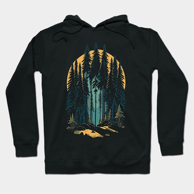 Pine trees in the forest Hoodie by webbygfx